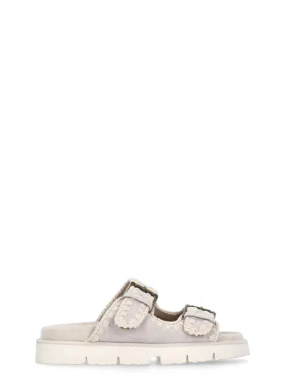 Mou Ivory Suede Leather Sandals