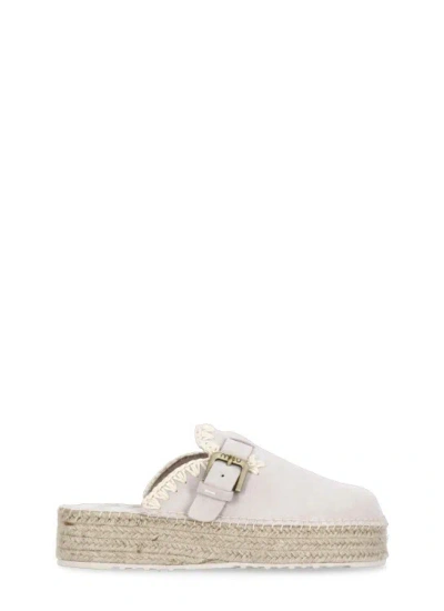 Mou Ivory Suede Leather Sneakers In Beige