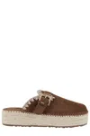 Mou Whipstitch-trim Flatform Mules