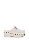 Mou 60mm Suede Clogs In Grey