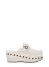 Mou 60mm Suede Clogs In White