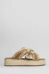 Mou Jute Sandal Sandals In Leather Color Suede In Leather Color