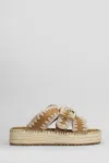 Mou Jute Sandal Sandals In Leather Color Suede In Leather Color