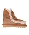 Mou Whipstitch-trim Shearling-lined Boots In Brown