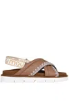 MOU LEATHER AND SUEDE SANDALS