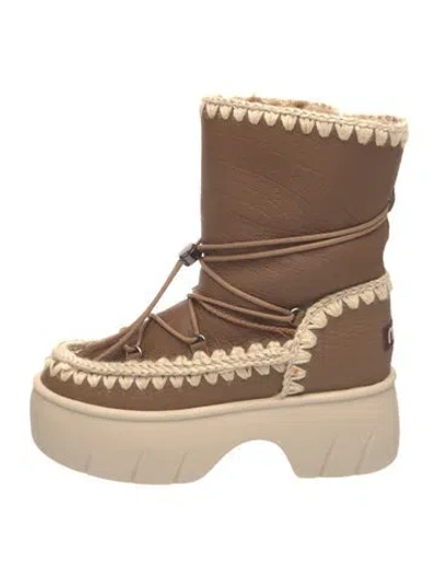 Pre-owned Mou Leather Boots In Brown/neutrals