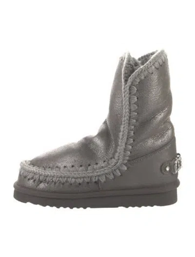 Pre-owned Mou Leather Boots In Silver