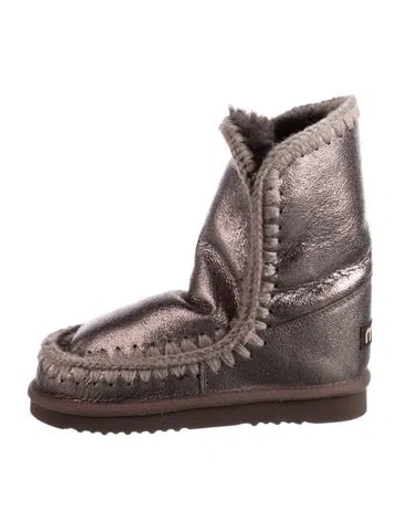 Pre-owned Mou Leather Boots W/ Tags In Brown