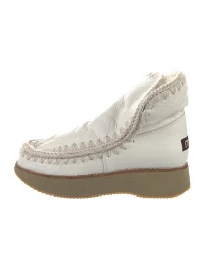 Pre-owned Mou Leather Boots In White