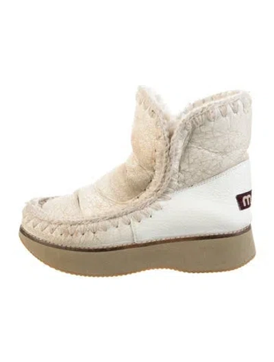 Pre-owned Mou Leather Boots In White