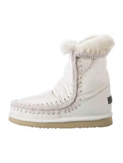 Pre-owned Mou Leather Boots In White