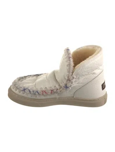 Pre-owned Mou Leather Boots In White