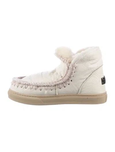 Pre-owned Mou Leather Boots In White