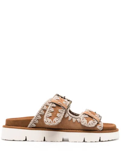 Mou Leather Brown Calf Leather Sandals