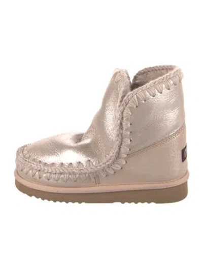 Pre-owned Mou Leather Lace-up Boots In Neutral