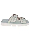 Mou Leather Sandals With Embroidered Upper And Sole