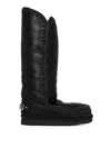Mou Leather Slip-on Boots In Black