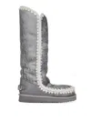 Mou Leather Slip-on Boots In Silver