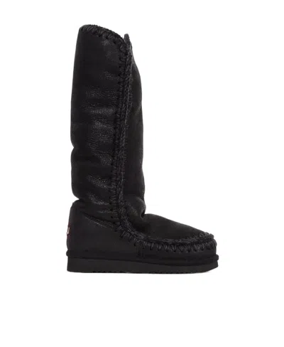 Mou Lined Interior Boots In Black