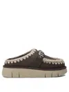 Mou Bounce Clog Slipper-mule In Brown Suede In Brown