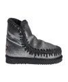 Mou Microglitter Black Eskimo Boots In Black