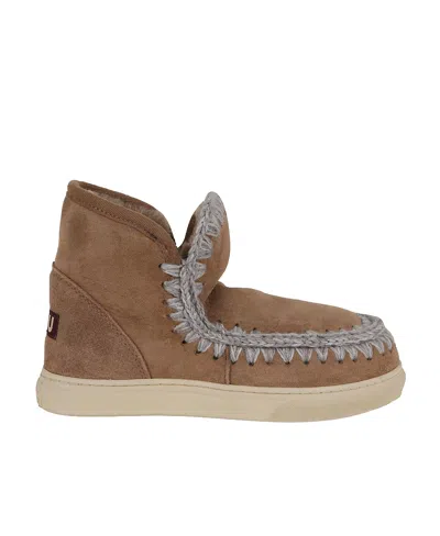 Mou Logo And Ankle Boots In Brown