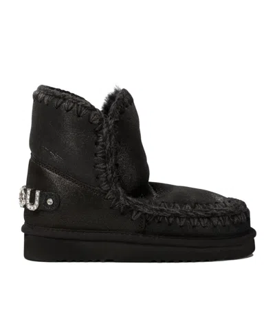 Mou Logo Ankle Boots In Black