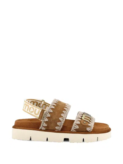 Mou Logo-appliqué Sandals In Brown