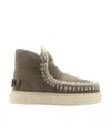 Mou Eskimo Sneaker Bold Low Heels Ankle Boots In Nude