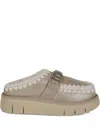 Mou Slip-on Mule Ankle Boots With Plush Lining In Multi