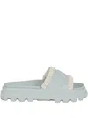 Mou Eva Onepiece Flats In Green Rubber/plasic