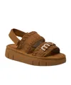 MOU MOU BOUNCE LOGO LETTERING FLATFORM SANDALS
