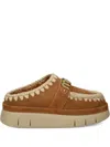 Mou Logo-lettering Whipstitch-trim Mules In Multi