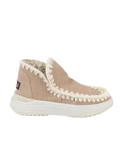 Mou Logo Low-top Casual Shoes In Nude