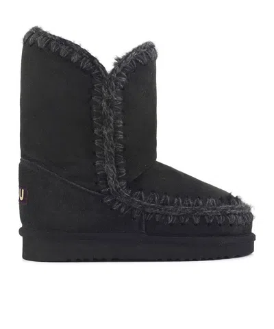 Mou Logo Middle Boots In Black
