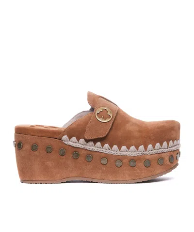 MOU MOU STUD EMBELLISHED CLOGS