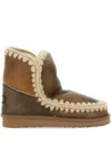 Mou Stitched Trim Slip-on Ankle Boots In Brown