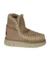 Mou Logo Patch Round Head Short Boots In Brown