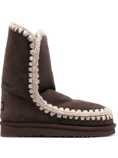Mou Eskimo 24 Low Heels Ankle Boots In Brown