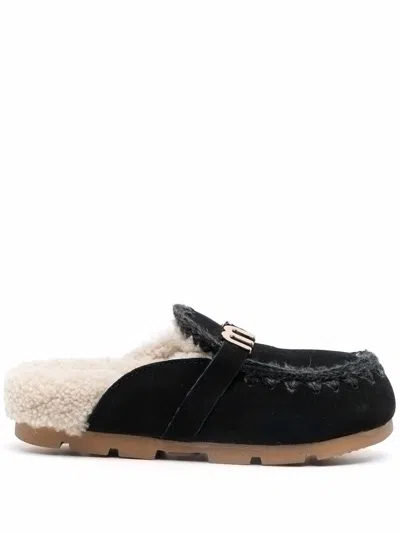 Mou Winter Bio Slide Big Letter Logo In Black