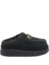 Mou Logo Round-toe Mules In Black