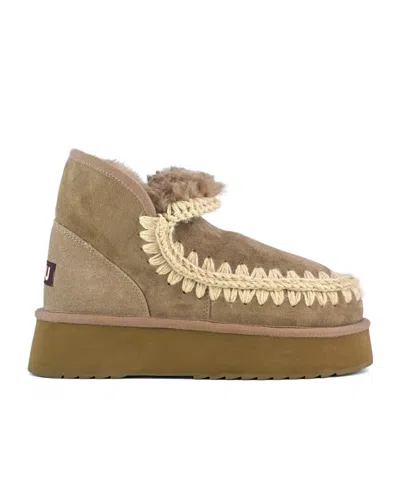 Mou Logo Snow Boots In Brown