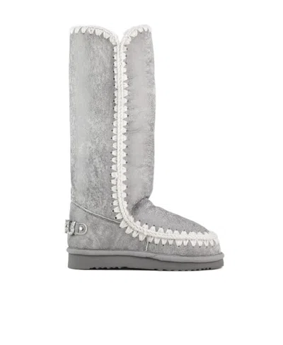Mou Logo-embellished Snow Boots In Gray