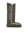 Mou Gray 40 Shearling Boots In Green