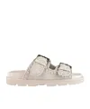 Mou Low Bio Sandal Slipper-mule In Grey Suede In Nude