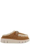 Mou Bounce Double-face Sheepskin Clog In Brown