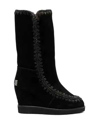 Mou Mid-calf Slip-on Boots In Black