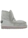 Mou Mid-height Plush Sheepskin Eskimo Boots With Glitter Detail In Gray