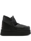 Mou Ankle Boots With Double Face Sheepskin And Fit In Black