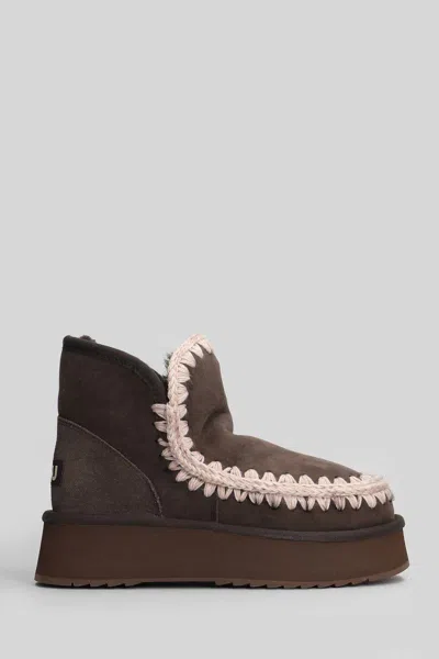 MOU MOU MINI ESKIMO PLATFORM ANKLE BOOTS INSIDE WEDGE